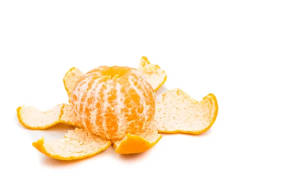 Peeled sweet and juicy mandarin oranges on white background — Φωτογραφία Αρχείου