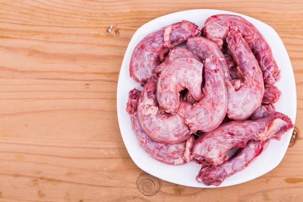 Fresh chicken neck to be minced as dog food — Stock Photo, Image
