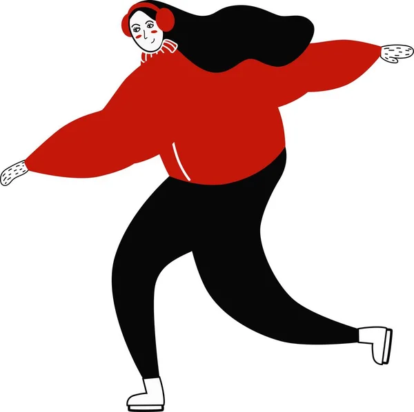 Kırmızı ve siyah paten yapan kız