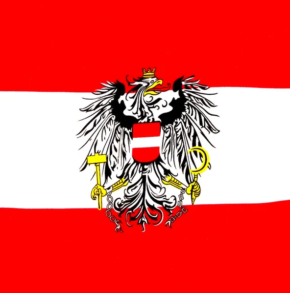 Rakouská vlajka — Stock fotografie