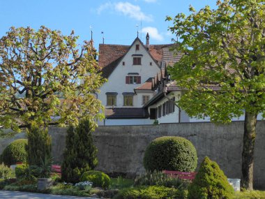 Appenzell, İsviçre - 21 Mayıs 2017 - Şehir merkezindeki eski kale