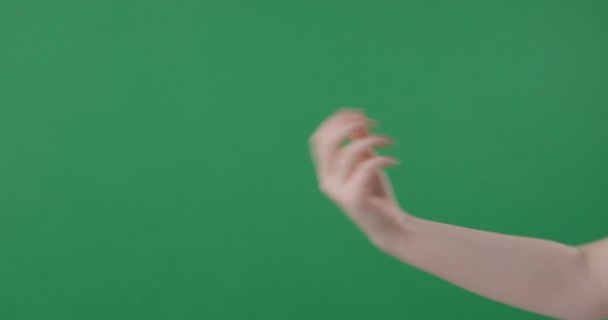 Italian gesture fingers together isolated on a green background — Stock Video