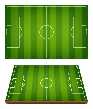 Vektör futbol sahaları çim çizgili