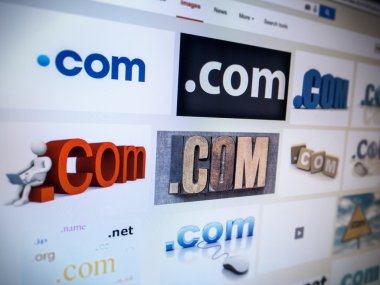 Internet etki alanı Dotcom bir bilgisayar ekranında