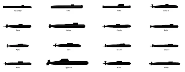 Siluetleri Sovyet Rus nükleer denizaltı