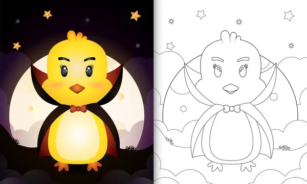 Cadılar Bayramı kostümü giyen tatlı bir hatunla boyama kitabı.