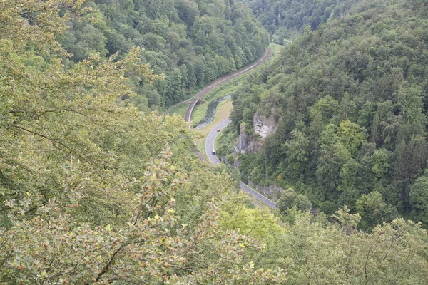 Uitzicht vanaf de top van een berg in Beieren — Stockfoto