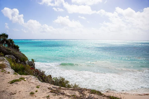 Mar Caribe Playa Salvaje México — Foto de Stock