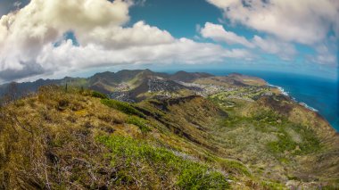 Volkan krater Koko head Hawaii Oahu üstten tropikal görünüm