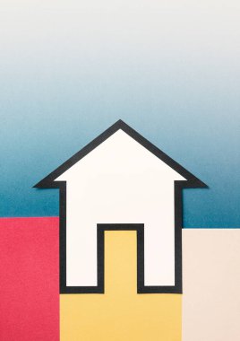 Ev simgesi renkli, doku arkaplanı
