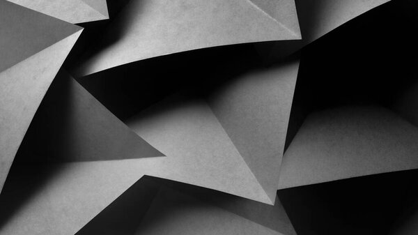Geometric shapes made gray paper