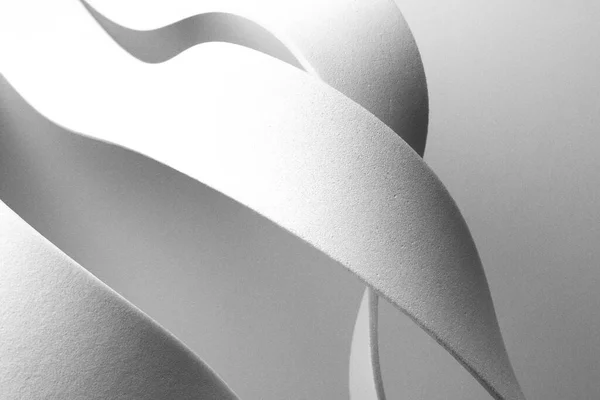 Composición Abstracta Con Elementos Blancos Ondulados Fondo Granulado — Foto de Stock