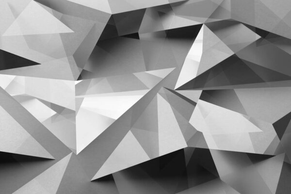 Composition of white polygonal shapes, geometric abstract background
