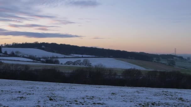 Yorkshire paisagem de colinas e terras agrícolas na Inglaterra ao pôr do sol — Vídeo de Stock