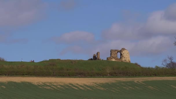 Tijdsverloop van Sandal Castle ruïnes in Yorkshire — Stockvideo