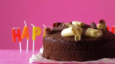 Chocolate cake at a birthday party
