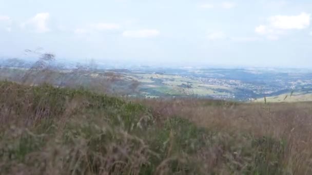 Peak District w Yorkshire szeroki krajobraz strzał — Wideo stockowe