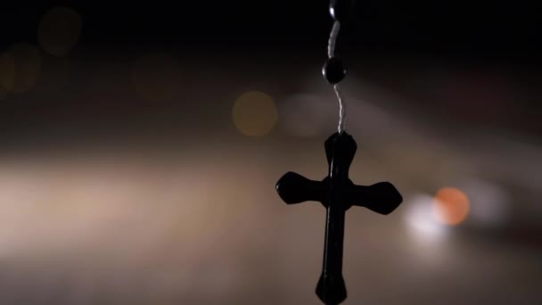 Rosaire lumière sur fond de lumière bokeh — Video