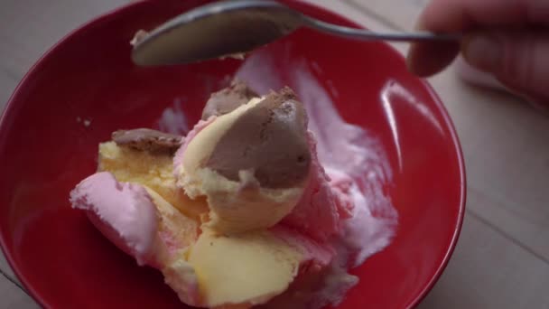 Servire gelati di diversi gusti — Video Stock