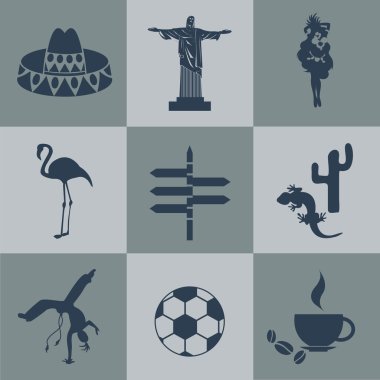 Vektör Güney Amerika set