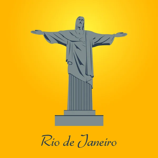 Vector Rio de Janeiro estátua cristo —  Vetores de Stock