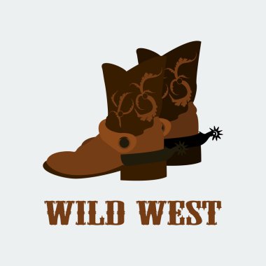 Vector cowboy boots wild west vector