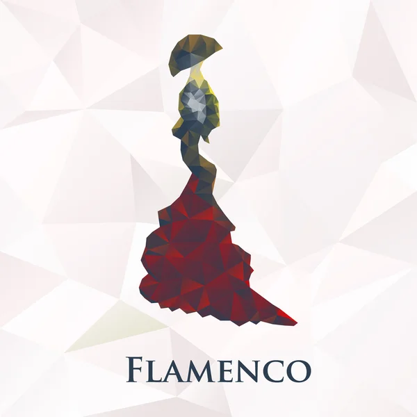 Vector flamenco women dancer symbol. Polygonal illustration eps1 — Stock Vector