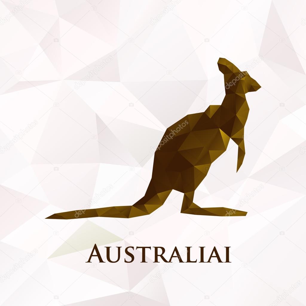 Vector polygonal australia kangaroo symbol.
