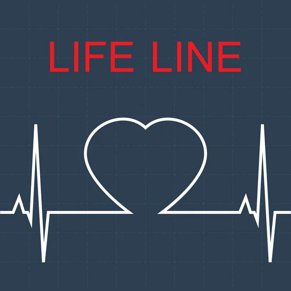 Linha de vida do vetor e coração no pulso — Vetor de Stock