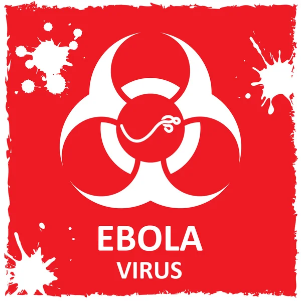 Vector ebola virus and biohazard sign — Stock Vector