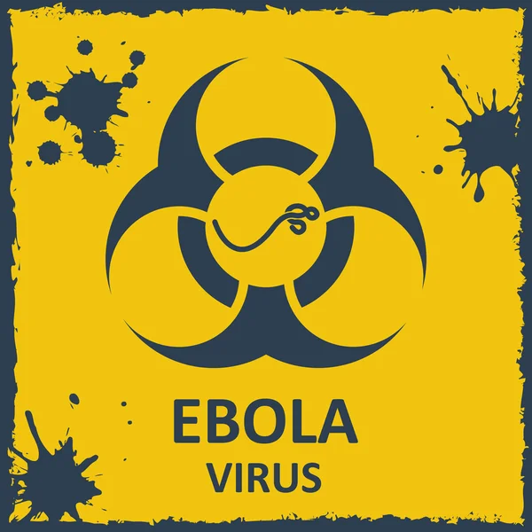 वेक्टर इबोला वायरस और जैव जोखिम चिह्न — स्टॉक वेक्टर