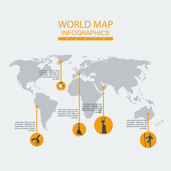 Vector world map ethnos.