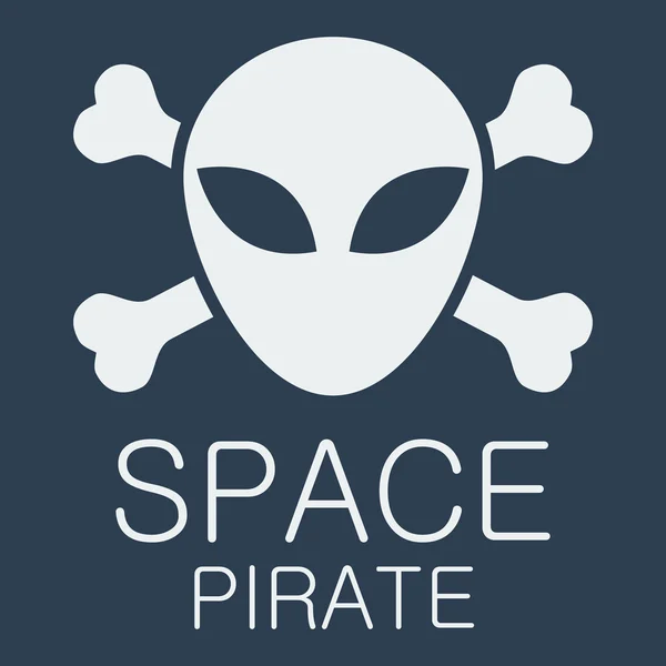 Vector space pirate poster. — Stockvector