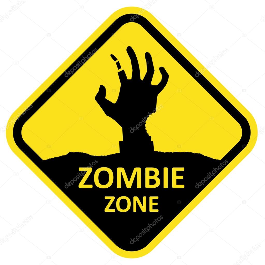 Vector sign zombie zone.