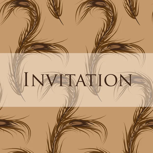 Vector wallpaper seamless. Invitation. Peacock Feather.  Fashion — Stock Vector