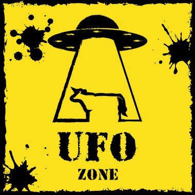 Ufo zone cow logo clipart