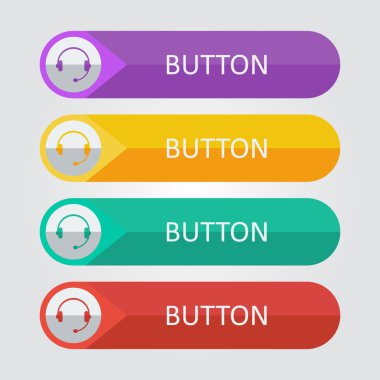 Destek simgeleri ile düz düğmeleri