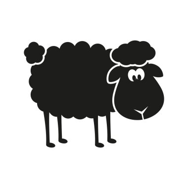 Çizgi film koyun siluet