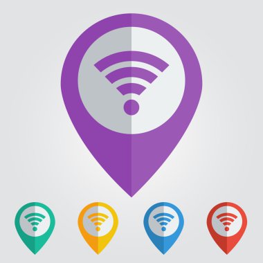 Renk iğne ile kablosuz simgeleri