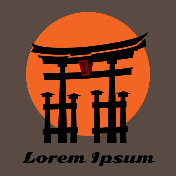 Japan chinese poort — Stockvector