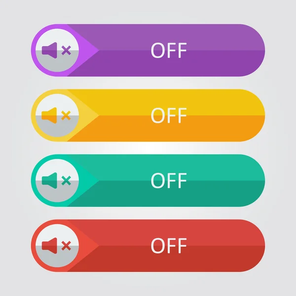 Набор кнопок Sound off Icon — стоковый вектор