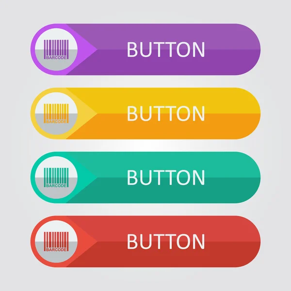 Ensemble de boutons d'icône de code à barres — Image vectorielle