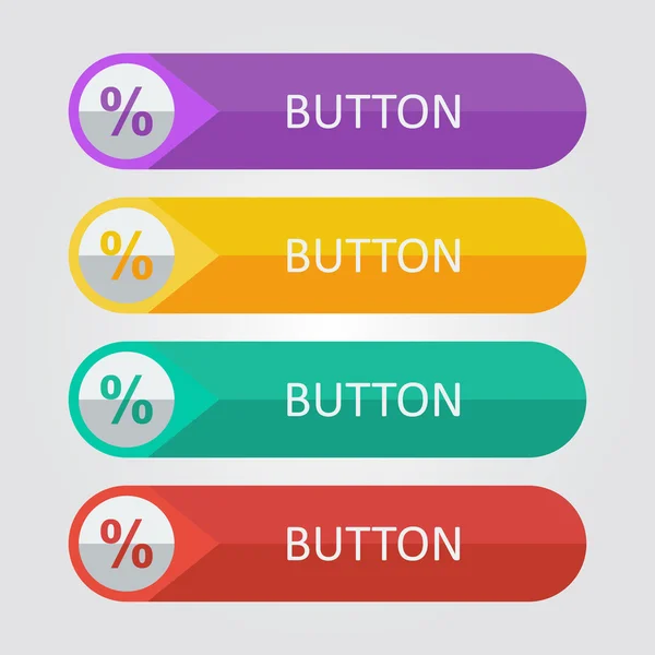 Flache Tasten mit Prozentsymbolen — Stockvektor