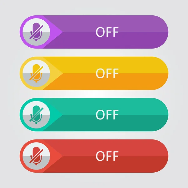 Microfoon uit pictogram-knoppen — Stockvector