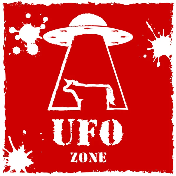 Ufo zona vaca logotipo —  Vetores de Stock
