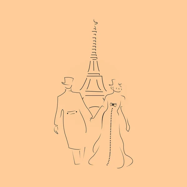 Karta z para w Paryżu — Wektor stockowy