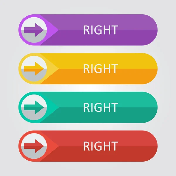 Pijl-rechts knoppen pictogrammenset — Stockvector