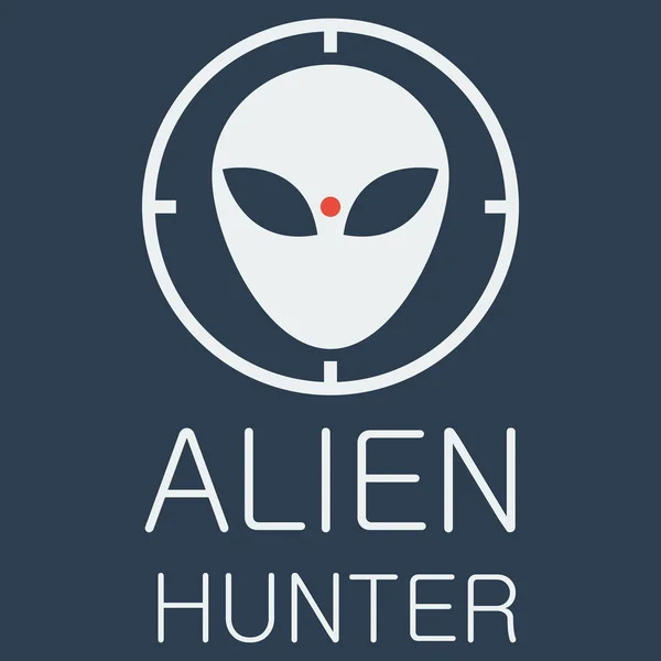 Logo de cazador alienígena — Vector de stock