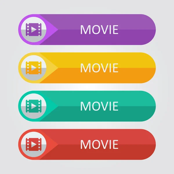 Movie Icon buttons set — Stock Vector