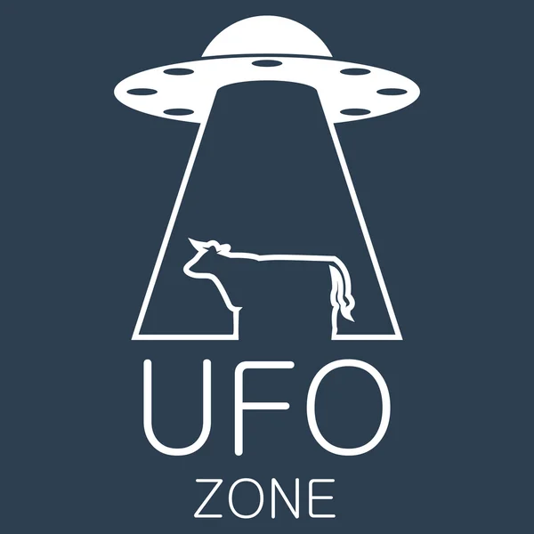 UFO zóna kráva logo — Stockový vektor